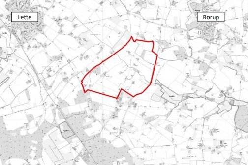 Der veraltete Bebauungsplan „Windkraftvorranggebiet COE 07“ soll aufgehoben werden: Die Markierung zeigt den Geltungsbereich. (Karte: Stadt Dülmen)