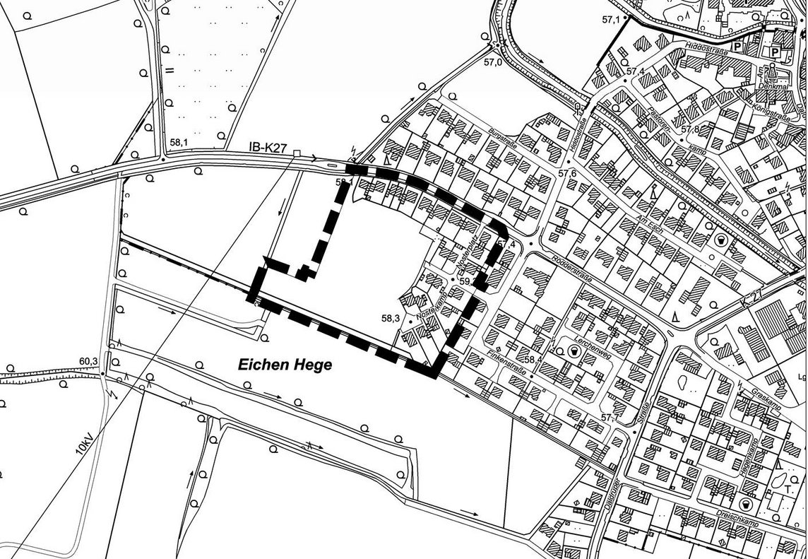Diese Karte zeigte zeigt den Geltungsbereich des „Bebauungsplanes Nr. 254 „Nosterkamp – Neuaufstellung
