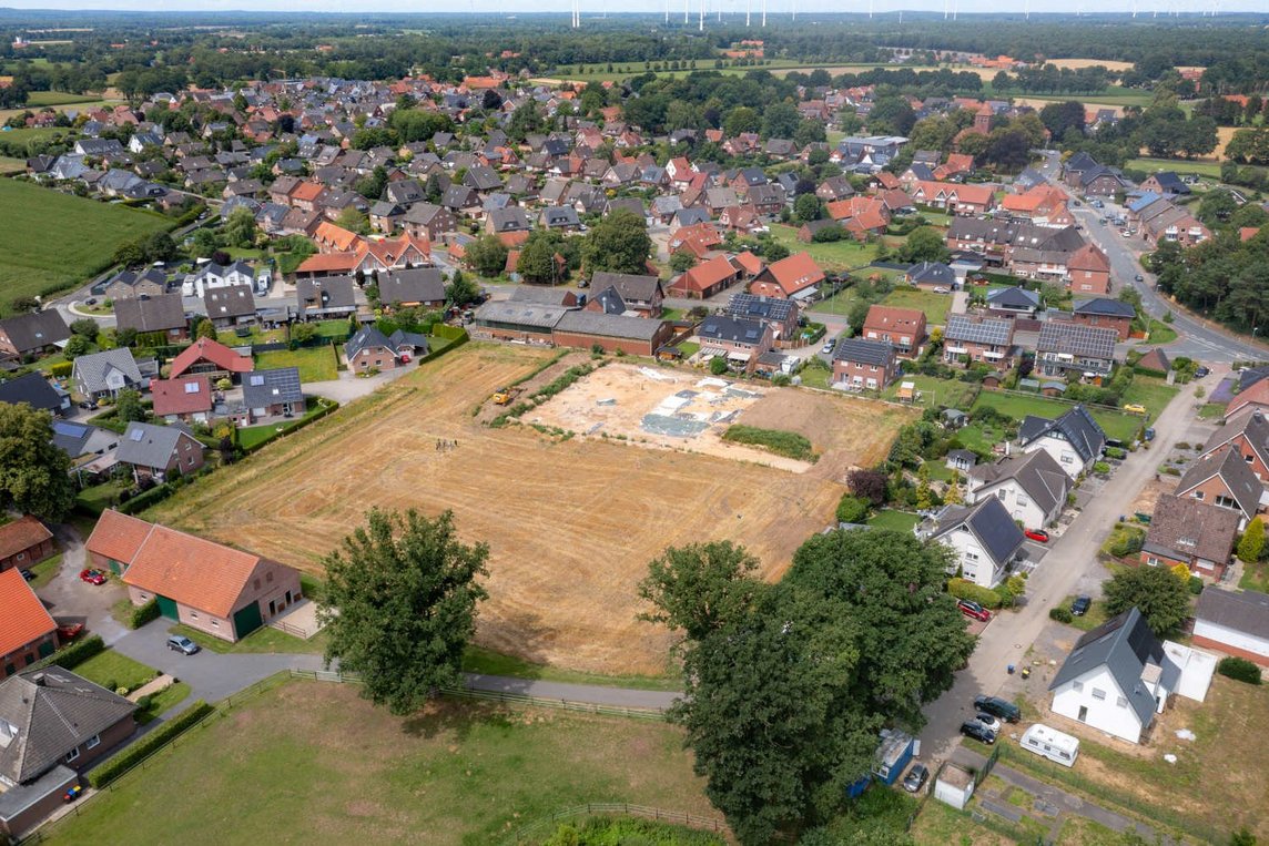 Dieses Foto zeigt das Neubaugebiet Kornkamp in Merfeld