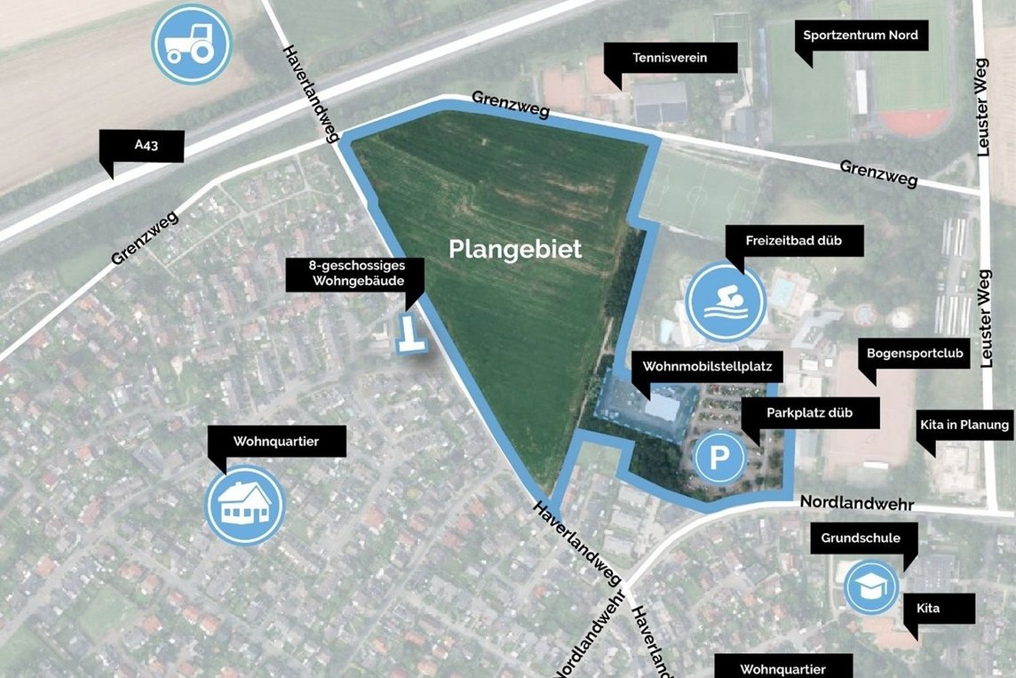 Diese Grafik zeigt das Areal an der Berningheide